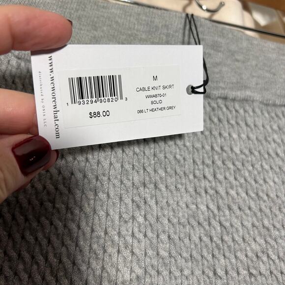 NWT WeWoreWhat Womens Cable Knit Skirt Mini‎ Heather Grey Medium - Picture 7 of 8